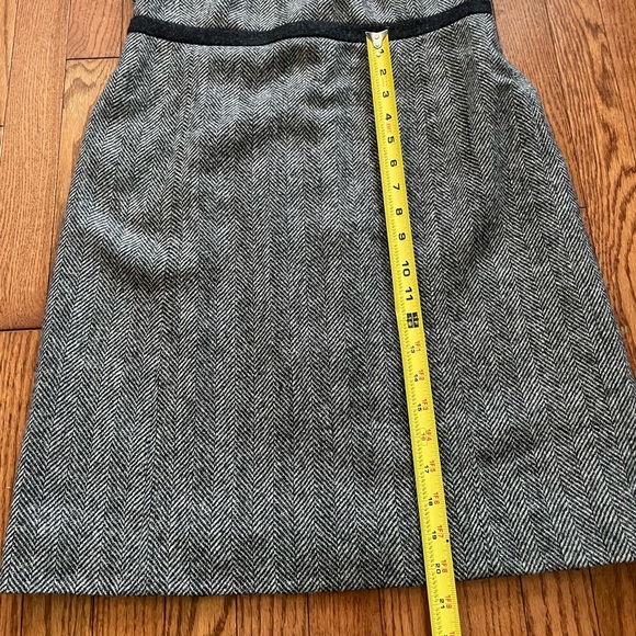 Boden Carrie Heritage British Tweed Gray Herringbone Wool Shift Dress Sz 6R - Picture 5 of 11